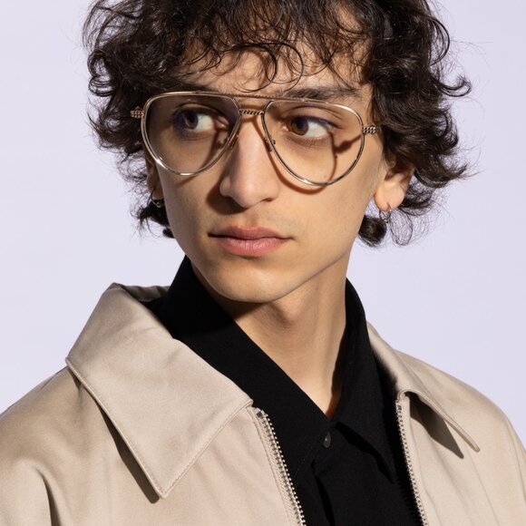 Valentino V-STUD-II VLX-133C Eyeglasses Gold Rose 59mm Aviator Frame - Picture 2 of 10